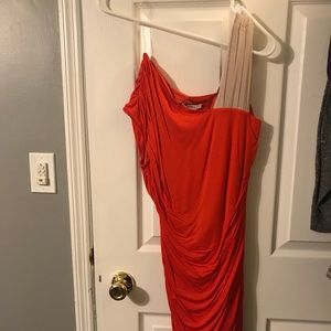Reddish orange dress